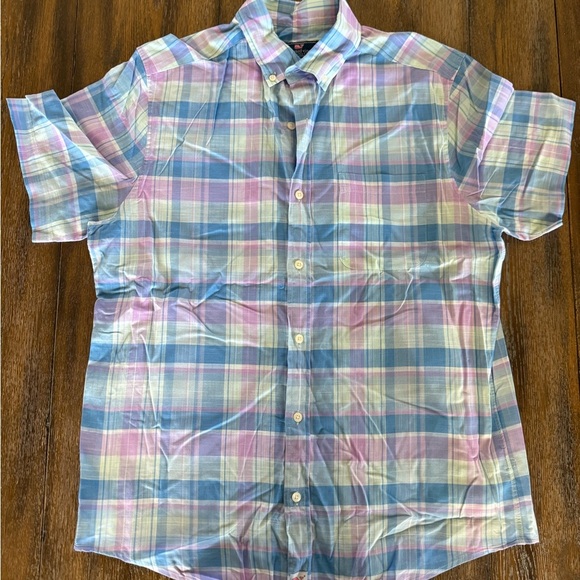 Vineyard Vines Men's Plaid Classic Fit Murray Short Sleeve Shirt Size M - Picture 4 of 9